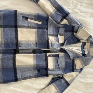Sebby Blue and White Plaid Jacket